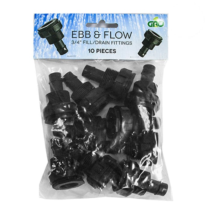 GROW1 Ebb & Flow 3/4in Fill/Drain Fittings (10pcs/Bag) - Image 2