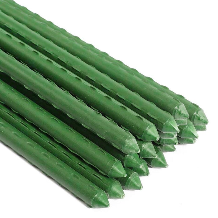 Grow1 4ft Steel Stake Plant Supports - Green 5/16" 20pcs - Image 2