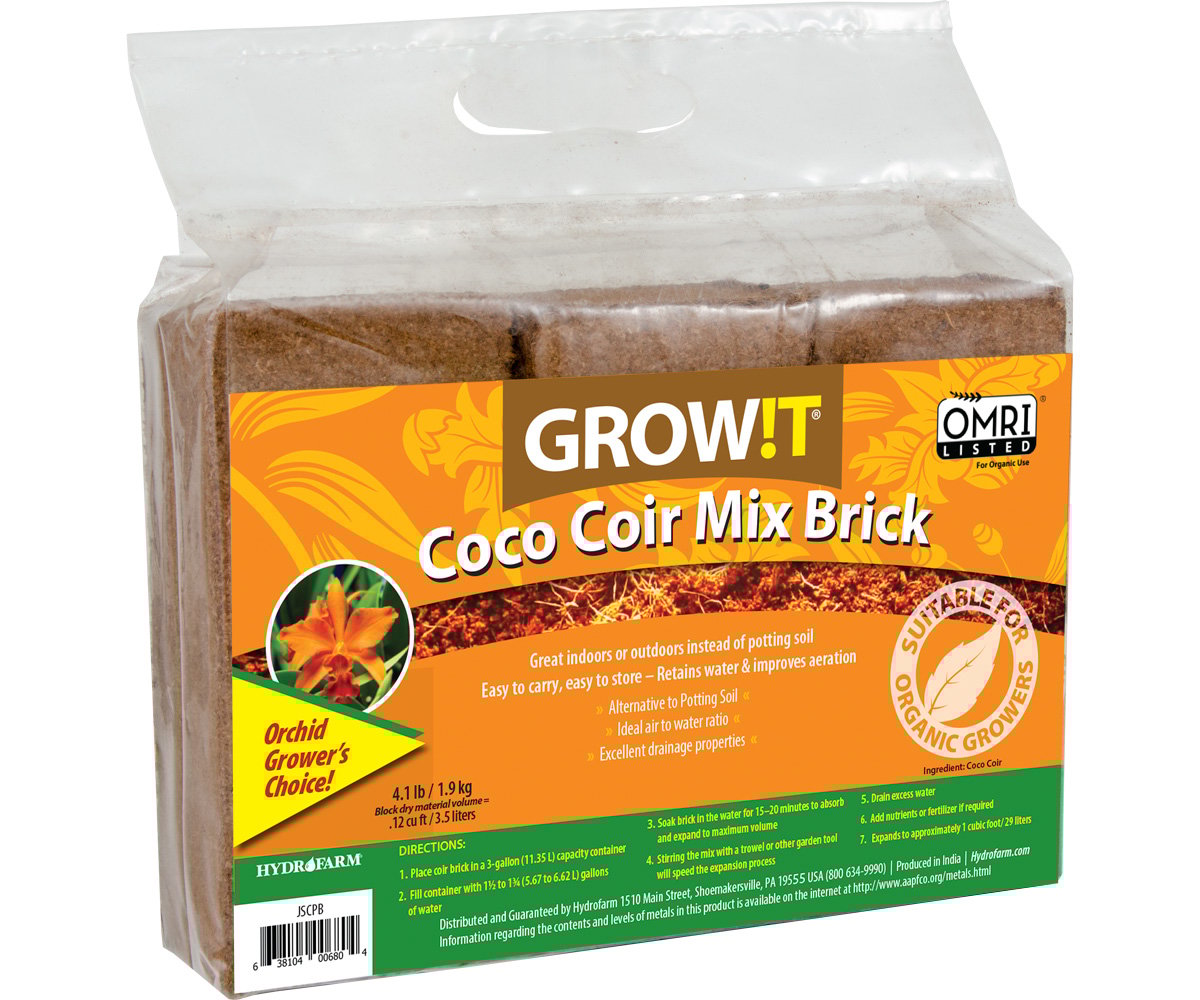 JSCPB GROW!T Coco Coir Mix Brick, pack of 3 1 GROW!T Coco Coir Mix Brick, pack of 3